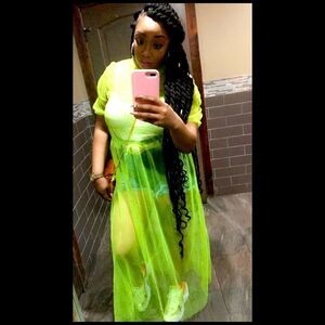 Lime Green Sheer Cover Up!